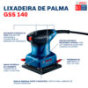 Lijadora Orbital de Palma Bosch GSS 140 220W 127V con 3 lijas