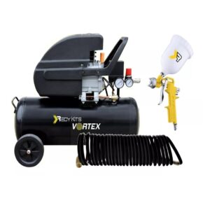 Kit Compresor Lubricado De 3.5hp Con Tanque 30litros Vortex