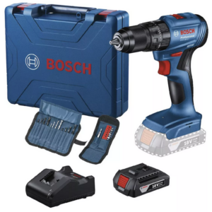 Taladro percutor 1/2" Bosch GSB 185-LI 18V 1 bat, 23 acc y maletín