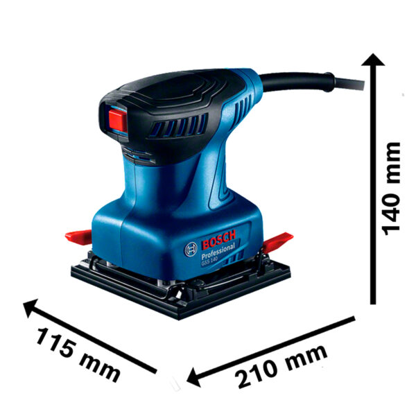 Lijadora Orbital de Palma Bosch GSS 140 220W 127V con 3 lijas