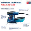Lijadora excéntrica Bosch GEX 125-1 AE 250W 127V disco de lija