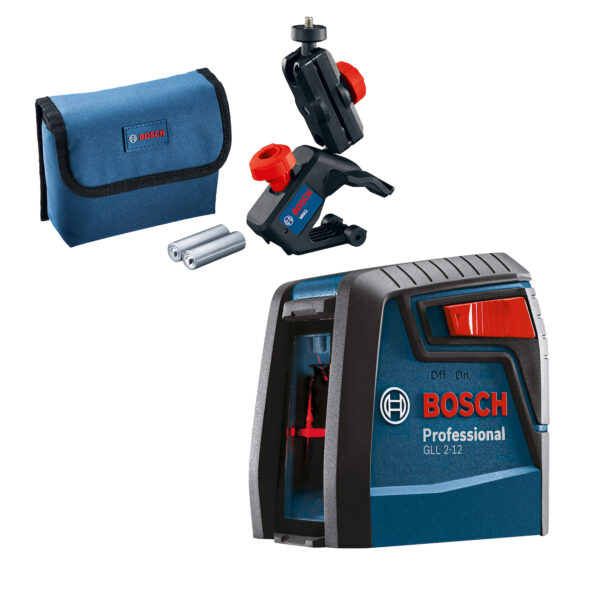 Nivel Láser Bosch GLL 2-12 alcance 12m con soporte