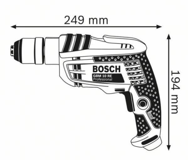 Taladro Bosch Gbm 10 Re De 600w / 3/8