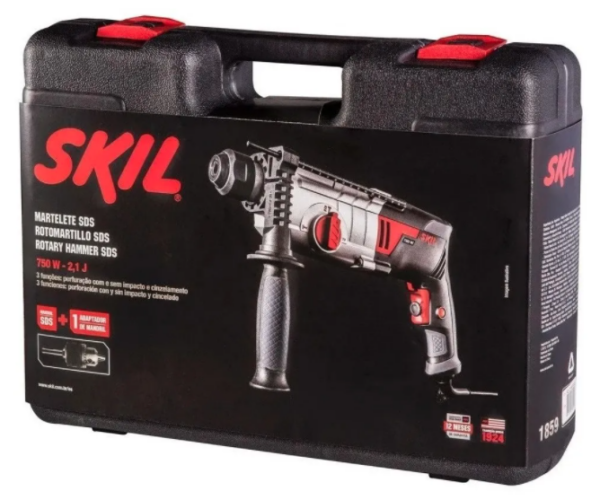 Rotomartillo Electroneumático Skil 1859 Rojo Y Negro Con 750w De Potencia 127v