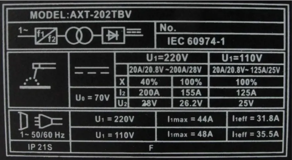 INVERSOR BIVOLT 200A AXT202TBV
