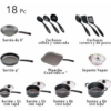 BATERIA NEGRA 18 PZAS + JUEGO DE CUBIERTOS 24 PZAS 32200267