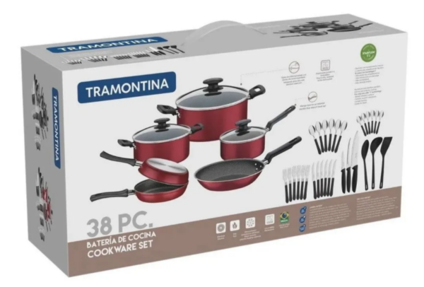 BATERIA DE COCINA ROJO 38PZAS 20399779