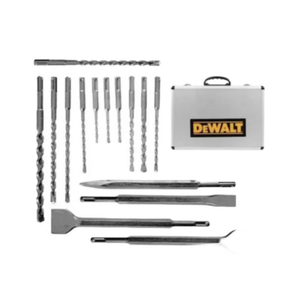 PAQUETAZO 5 SETS BROCAS Y CINCELES 15 PIEZAS DWA0870