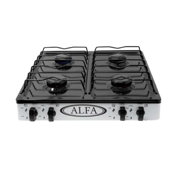 Parrilla A Gas 4 Quemadores Marca Alfa Blanca 311ALFA