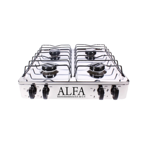 Parrilla A Gas 4 Quemadores Marca Alfa Acero Inoxidable 313ALFA