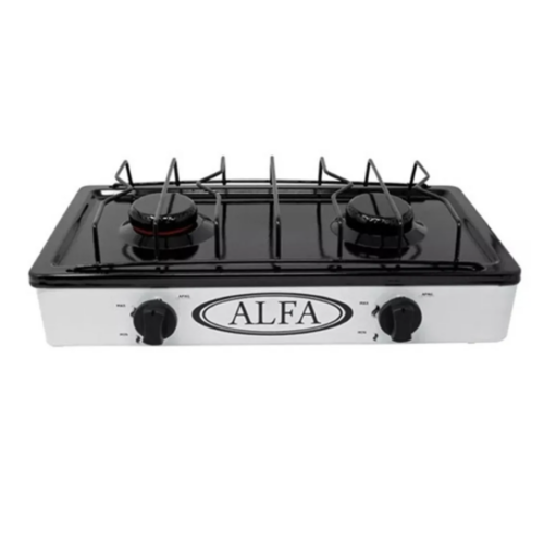 Parrilla A Gas 2 Quemadores Marca Alfa Blanca 303ALFA