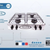 Parrilla A Gas 4 Quemadores Marca Alfa Acero Inoxidable 313ALFA
