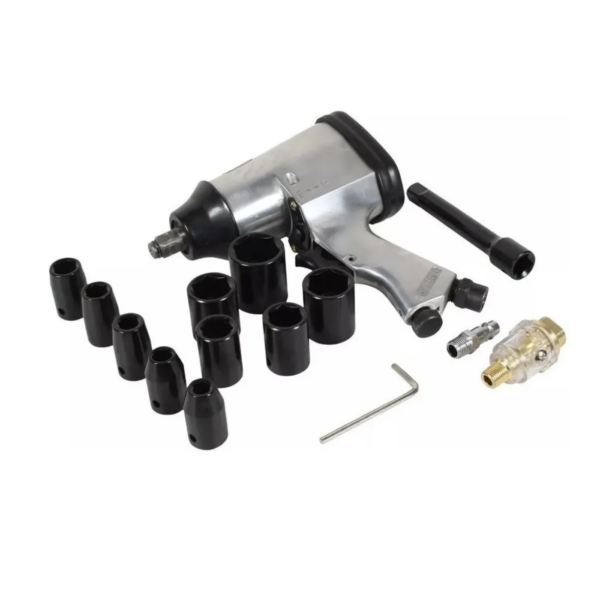 Pistola De Impacto Neumática 1/2 Con Kit De 10 Dados Mikels PINK12