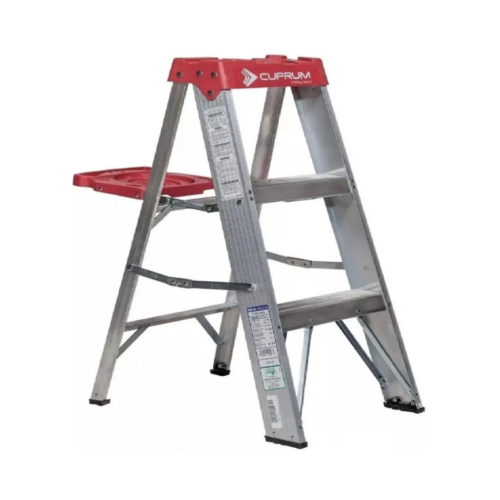 Escalera De Tijera Aluminio 2 Peldaños Con Tapa C231203N