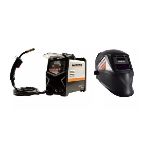 1-12 Soldadora Inversora Infinity160 Gas/gasless + Careta WURKSS KITWMI160