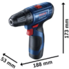 Taladro Atornillador Bosch GSR 120-LI, 12V 1 bateria y maletín