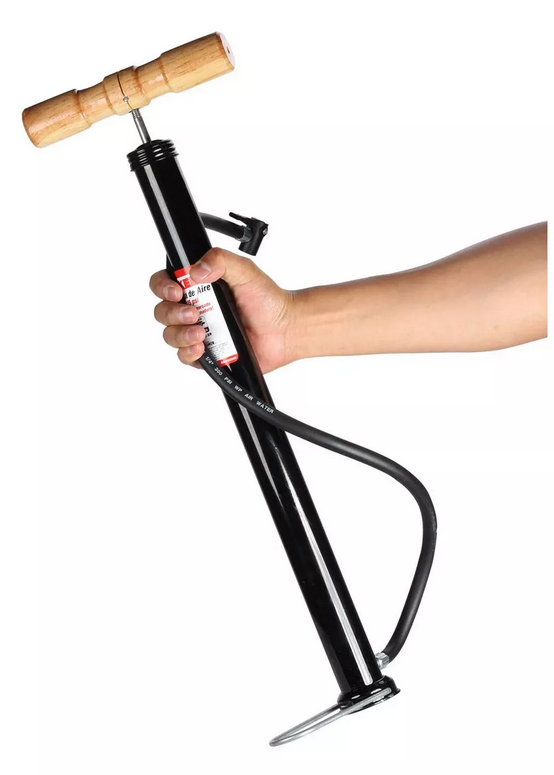 Bomba De Aire Inflar Llantas De Lujo Mango De Madera Mikels