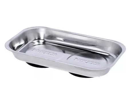 Charola Magnética Rectangular Mecánico Acero 14x24cm Mikels