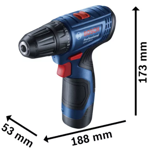 Taladro Atornillador Bosch GSR 120-LI, 12V 1 bateria y maletín