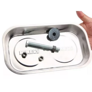 Charola Magnética Rectangular Mecánico Acero 14x24cm Mikels