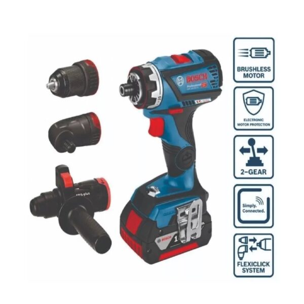 Taladro Atornillador Bosch Brushless Percutor Gsr 18v-60 Fc