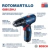 Rotomartillo Inalámbrico Bosch Gsb 120-li, 12v 1 Bateria