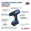 Rotomartillo 1/2 Bosch Brushless Gsb 185-li 18v