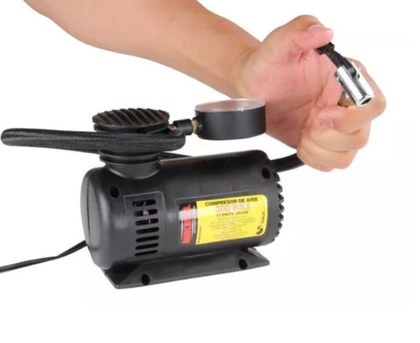 Compresor De Aire Mini Eléctrico Portátil Mikel's Nca-2 0l 250hp 12v Negro