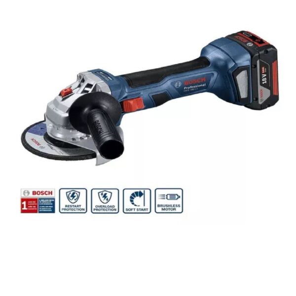 Amoladora Bosch Angular Gws 180-li Professional 18 V Color Azul