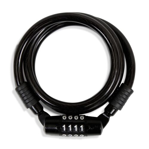 Cable Candado De Espiral Retráctil C/Combinación de 4 Dígitos Marca Mikels