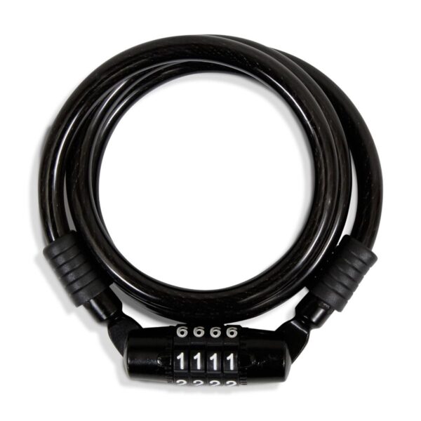 Cable Candado De Espiral Retráctil C/Combinación de 4 Dígitos Marca Mikels