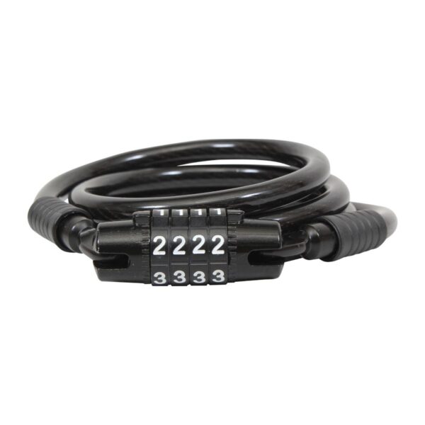 Cable Candado De Espiral Retráctil C/Combinación de 4 Dígitos Marca Mikels