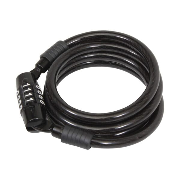 Cable Candado De Espiral Retráctil C/Combinación de 4 Dígitos Marca Mikels