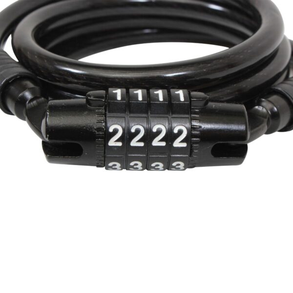 Cable Candado De Espiral Retráctil C/Combinación de 4 Dígitos Marca Mikels