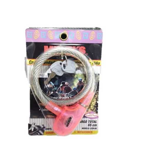 Cable Candado De Seguridad Para NiÑA 65 Marca Mikels CCR-65