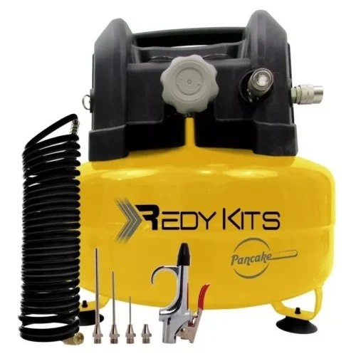 Compresor Pancake Libre De Aceite 1.7hp 6 Gal Kit RedyKits
