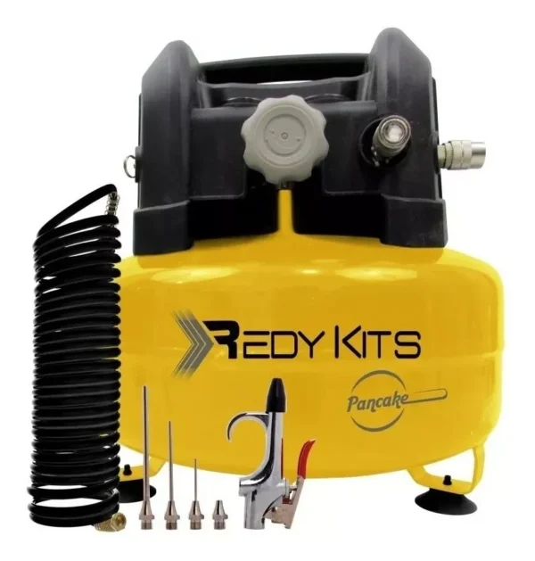 Compresor Pancake Libre De Aceite 1.7hp 6 Gal Kit RedyKits