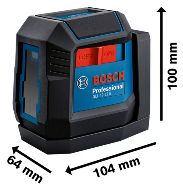 Nivel láser verde Bosch GLL 12-22 G LI, 12m 1 batería + soporte
