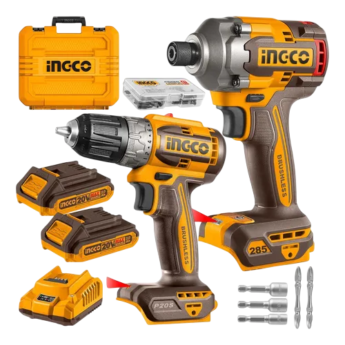 Kit Atornillador De Impacto Brushless Ingco Uckli20272