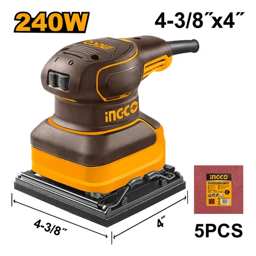 Lijadora 1/4 De Hoja 240w 14,000 Rpm + 5 Lijas Ingco Ups2416