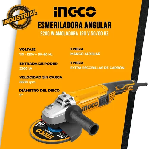 Esmeriladora 9 2200w Ingco Uag220018