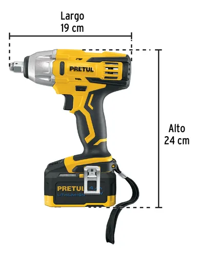 Llave De Impacto Inalámbrica 1/2 20v Mango Antiderrapante