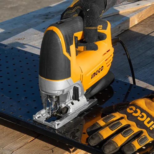 Sierra Caladora 800 W Ingco UJS80028 Profesional Con 5 Hojas amarillo