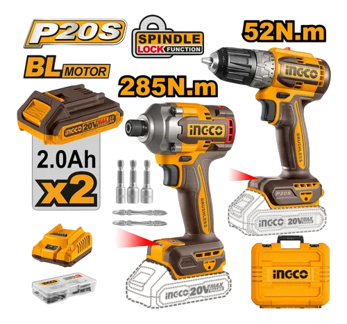 Kit Atornillador De Impacto Brushless Ingco Uckli20272