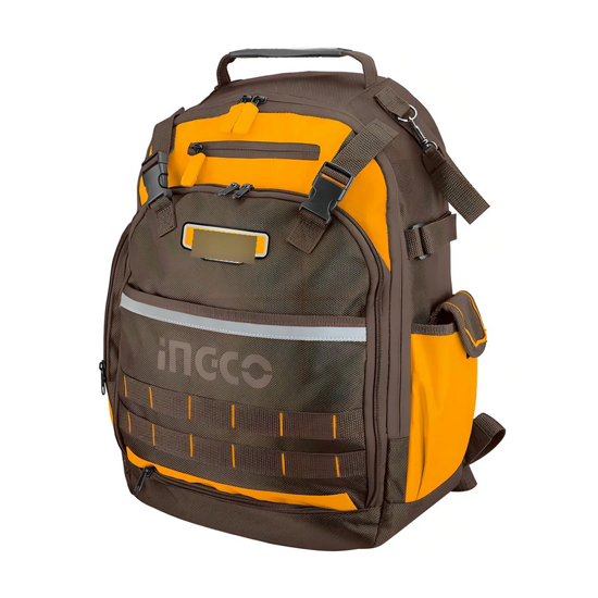 Mochila Para Herramientas Reforzada Ingco Hbp01028 Color Marrón
