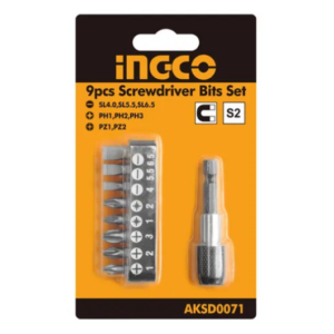 Ff Juego De 9 Puntas Magneticas Atornillador Ingco Aksd0071