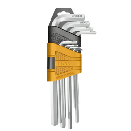 Juego 9 Llaves Allen Cromo Vanadio 1.5 A 10mm Ingco Hhk11091