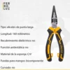 Pinza Punta Larga Industrial 160mm Con Corte Cromo Vanadio