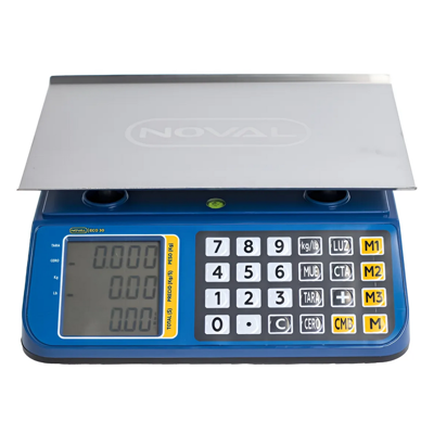 Báscula Comercial 30kg / 2g Charola Acero Inoxidable Fija Eco-30 Noval