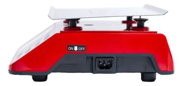 Báscula Comercial 30kg / 2g Charola Acero Inoxidable Fija Eco-30 Noval Color Rojo